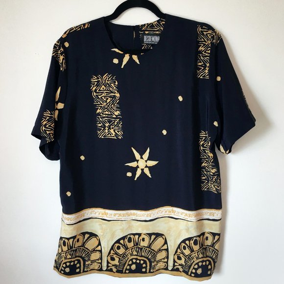 Vintage 80’s blouse with suns and flowers - Picture 4 of 9